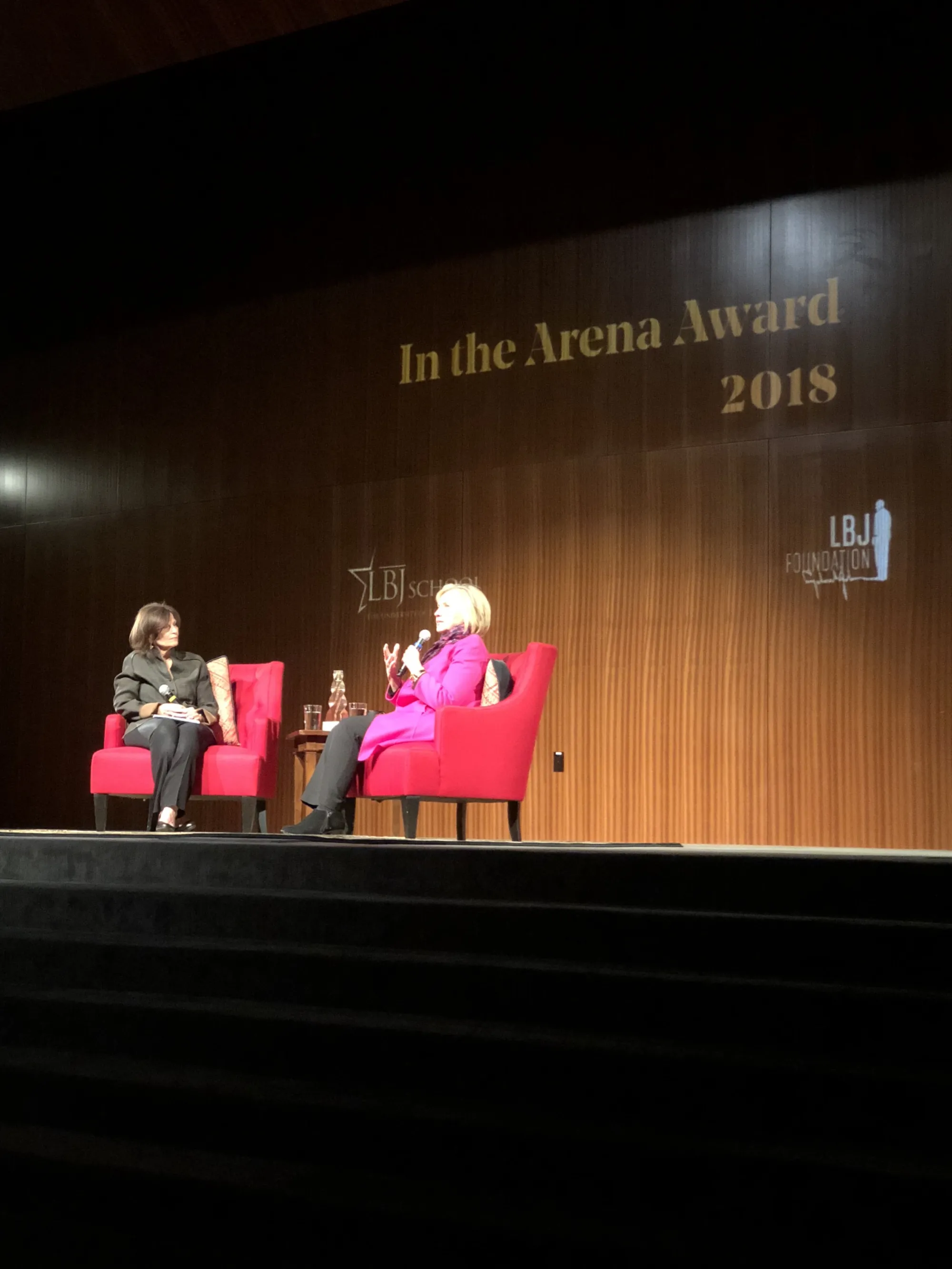 Senator Hillary Rodham Clinton receiving the inaugural In The Arena Award