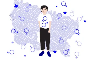 Illustration for The Human-Centered Design Process is Androgynous by Misa Yamamoto.