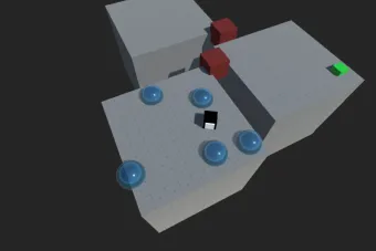 A themed level. This theme reflects the fast-swerving motion of objects in the abstract by play systems.