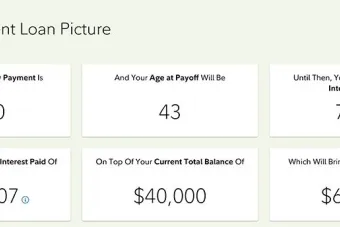 Most valuable page of Fidelity Labs student loan tool.