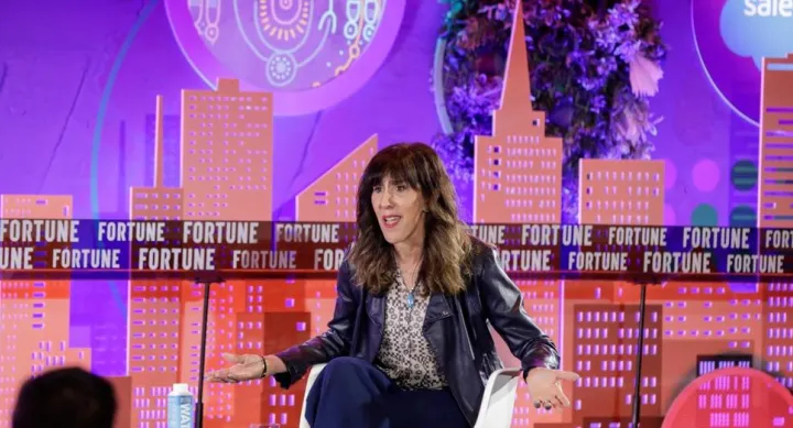 still image of Assistant Dean Doreen Lorenzo speaking at Fortune's 2022 Brainstorm Design conference