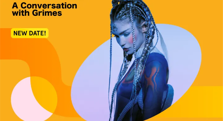 New Date for The Buckman Center Presents A Conversation with Grimes on April 24 2023 from 5:30 to 7:30pm in LBJ Auditorium